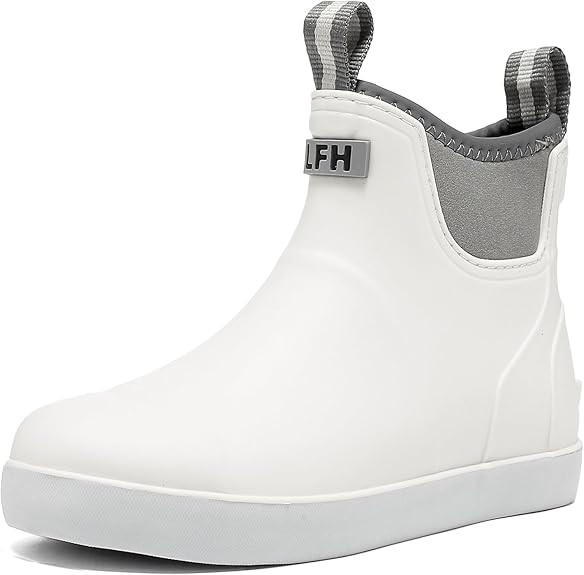 Women's Deck Boots, Rubber Rain Boots Chelsea Ankle Booties with Anti-Slip Sole Waterproof Fishin... | Amazon (US)