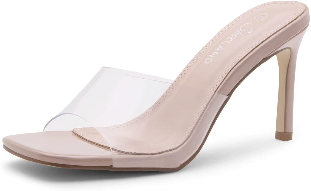 Shoe Land Womens Melrose High Heel Sandals Square Open Toe Quilted Single Band Slip on Heeled Mul... | Amazon (US)