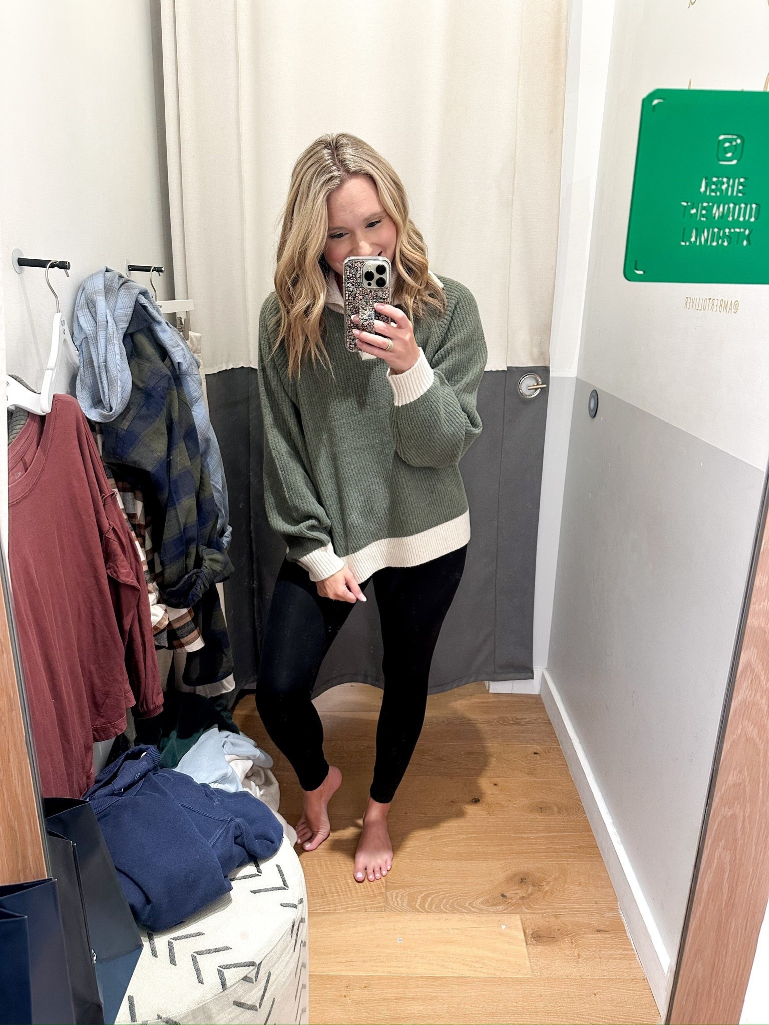@Aerie try on - another green in my Fall line up! They have the coziest tops to wear with my leggings. It’s always hard to narrow down which ones/colors are coming home with me. This is a great collared sweater option .

//
Women’s cozy tops
Women’s fall tops
Women’s tops for leggings 
Women’s oversized tops

#LTKTravel #LTKStyleTip