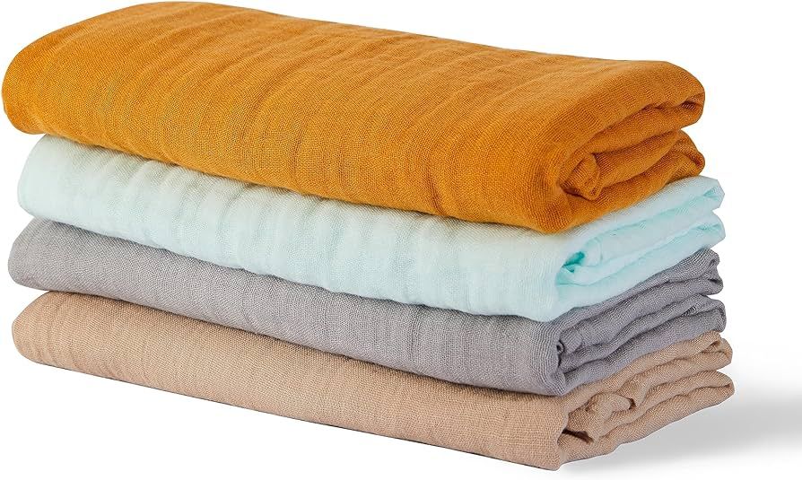 CottCare Baby Muslin Swaddle Blanket for Boys and Girls,4-Pack Breathable and Skin-Friendly,Wrap ... | Amazon (US)