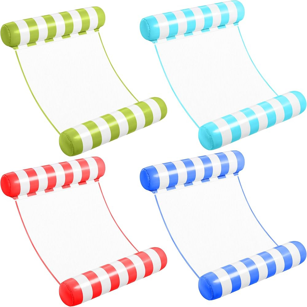 SLOOSH 4 Packs Strip Type Hammock Pool Floats Adults, 4-in-1 Multi-Purpose Inflatable Pool Floats... | Amazon (US)