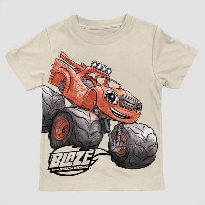 Toddler Boys' Blaze and the Monster Machines T-Shirt - Beige 3T | Target