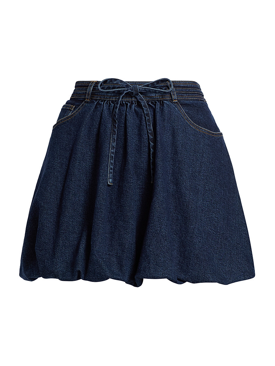 Women's Steph Denim Bubble Miniskirt - Fontaine - Size 0 | Saks Fifth Avenue