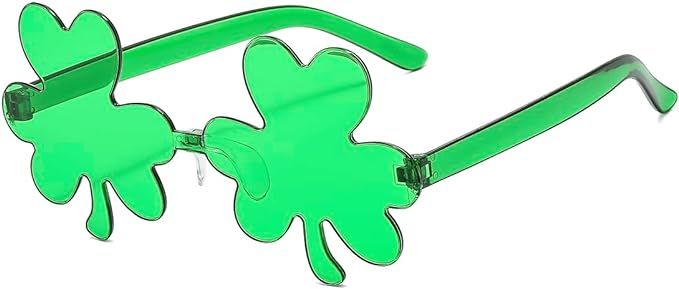 St. Patrick's Day Irish Shamrock Sunglasses for Women Men Green Lucky Leprechaun Costume Fashion ... | Amazon (US)