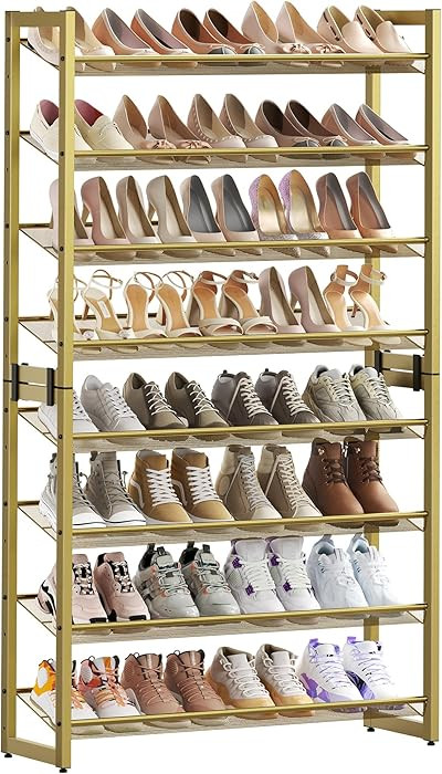 SONGMICS Shoe Rack, 8-Tier Shoe Organizer, Metal Rack for Garage, Set of 2, 4-Tier Stackable Shel... | Amazon (US)