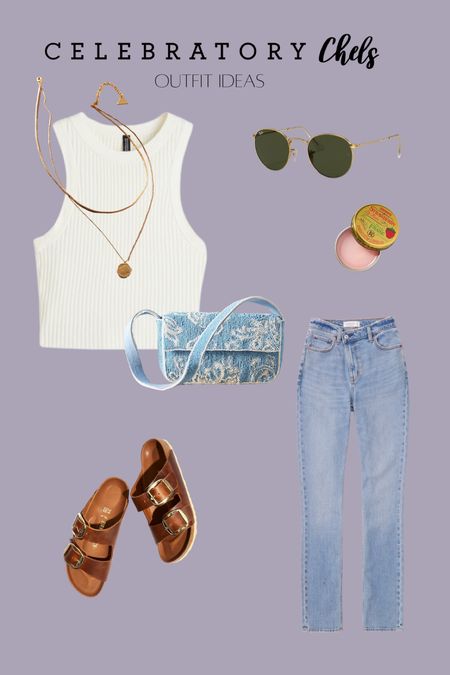 This outfit was inspired by Daisy Jones & the Six!

Birkenstocks
Rosebud salve
Lip balm 
High waisted jeans
Beaded bag
Statement purse
White tank 
Layered necklaces
Boho style
Simple look 
Summer outfit 
Sunglasses 
Raybans 

#LTKstyletip #LTKbeauty #LTKFestival