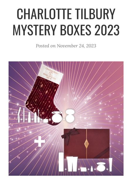 Charlotte tilbury mystery boxes are here! There’s 2 to pick from filled with amazing full sized items! Grab these for the ultimate vanity upgrade or for a special holiday gift! 

#LTKbeauty #LTKHoliday #LTKCyberWeek