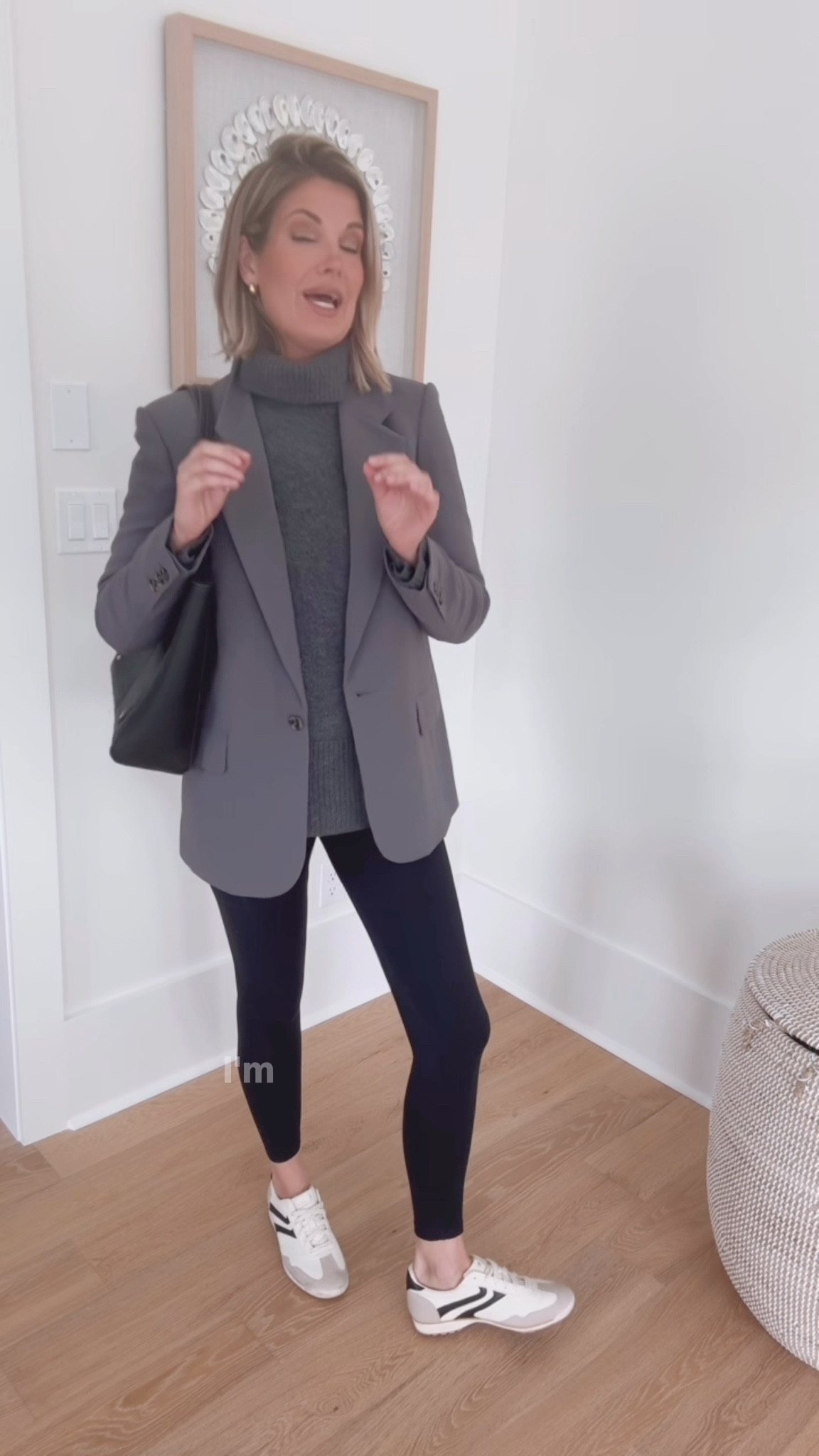 Blazer, sweater, and leggings on sale. I am 5’11” wearing small in the top and jacket and leggings.  Sneakers true to size.  These made my favorite things list this year!  

#LTKOver40 #LTKWorkwear #LTKCyberWeek