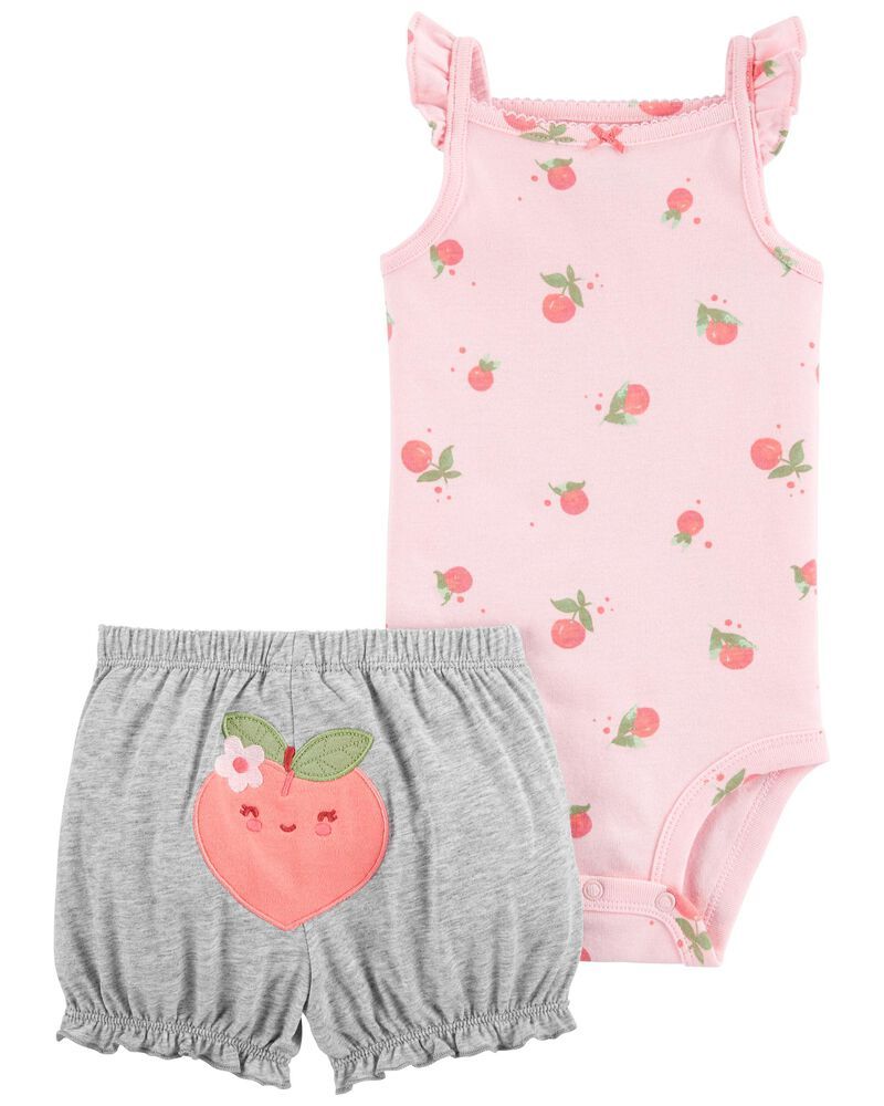 2-Piece Peach Bodysuit & Short Set | Carter's