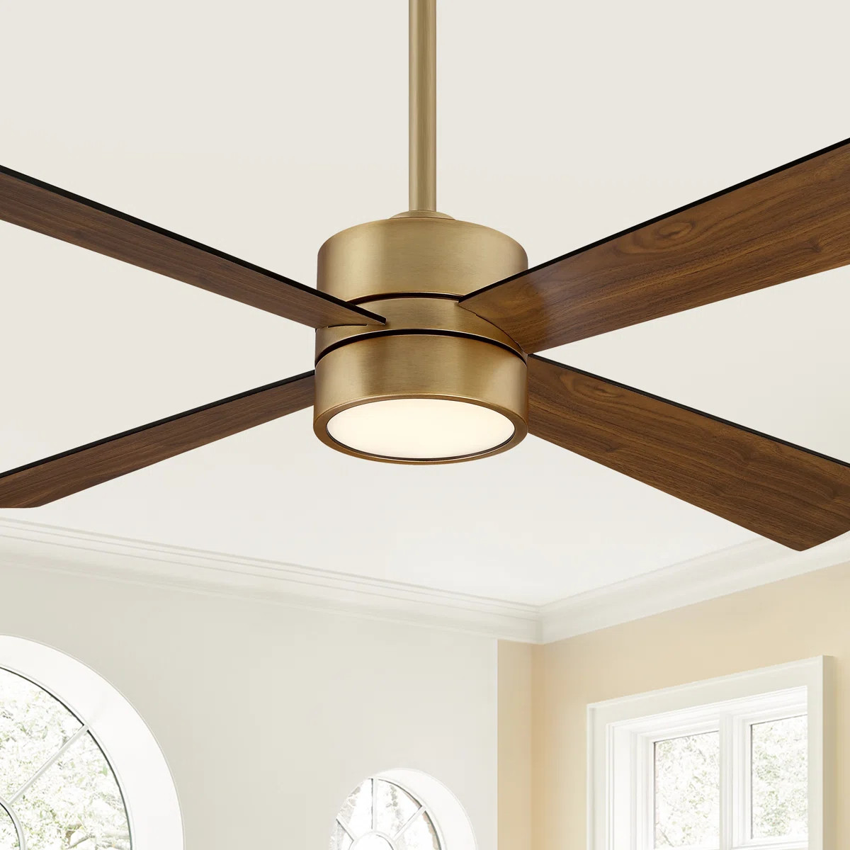 Camran 52'' Brushed Brass Dimmable Ceiling Fan with LED Lights and Remote Control 6 Speeds Revers... | Wayfair North America