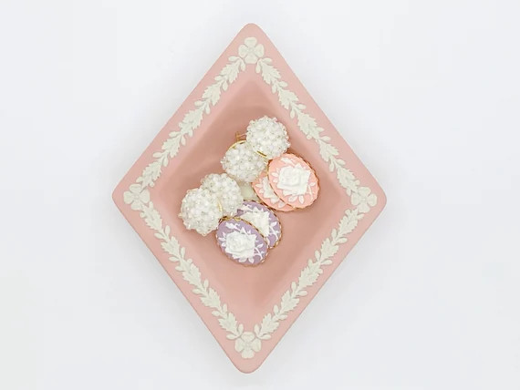 Rose Earrings/pink Earrings/lilac Earrings/flower | Etsy | Etsy (US)