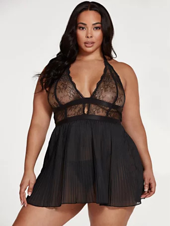Lexie Sheer Halter Nightgown Set - Fashion To Figure | Fashion to Figure