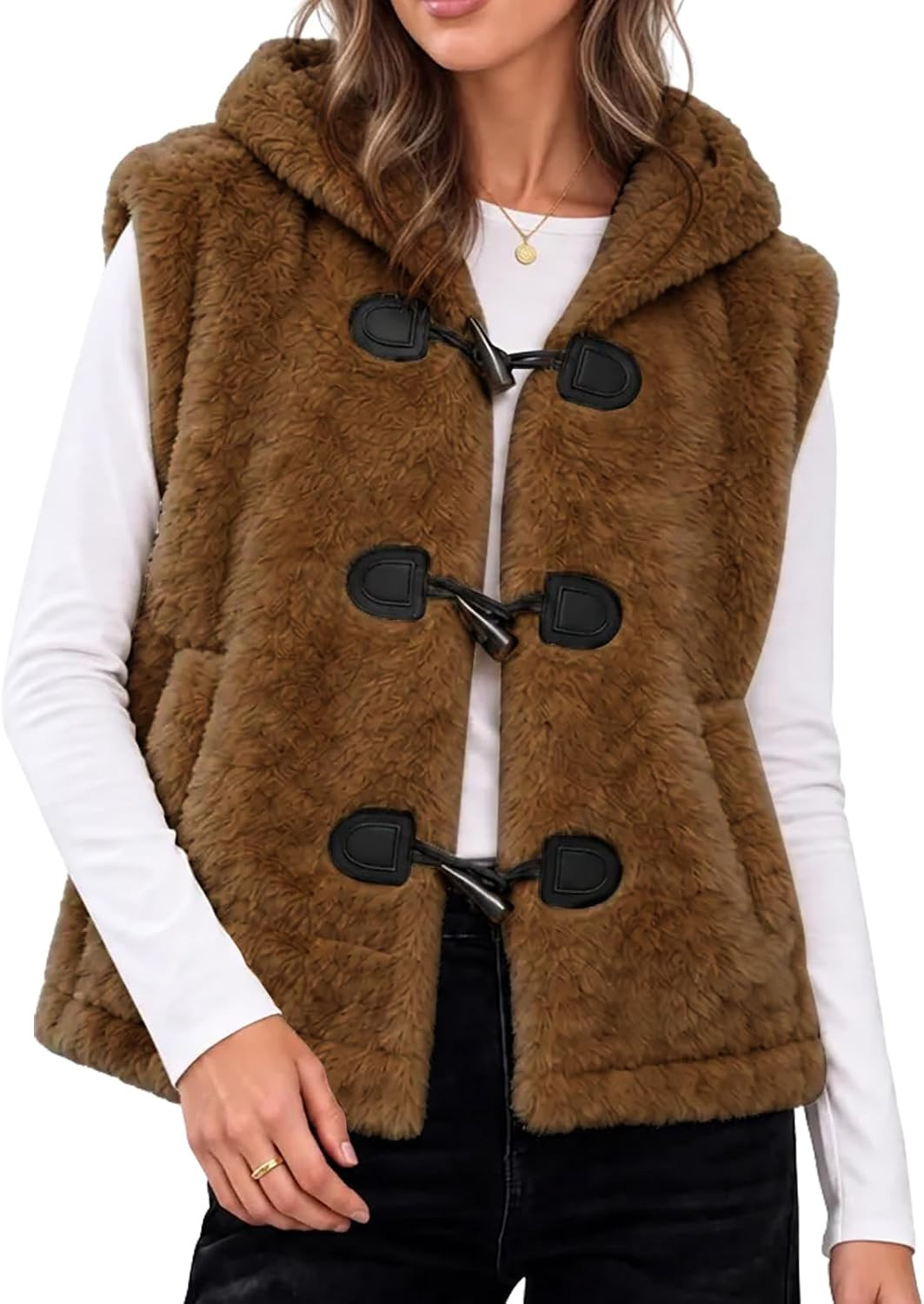 Imily Bela Hoodie Fleece Vest For Women Sleeveless Cardigan With Pockets | Amazon (US)