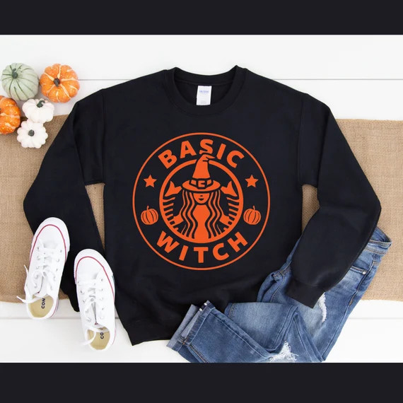 Halloween Sweatshirt Witch Shirt Basic Witch Halloween | Etsy | Etsy (US)