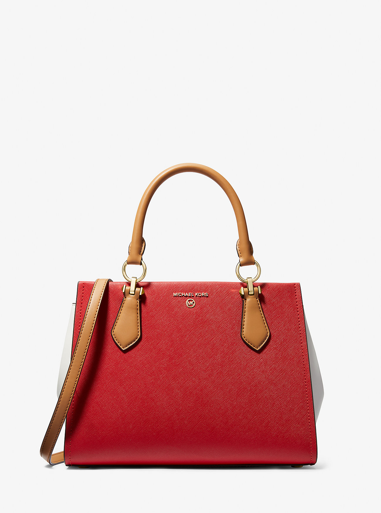 Marilyn Medium Color-Block Saffiano Leather Satchel | Michael Kors US