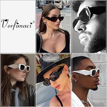 Verfimaci Trendy Rectangle Sunglasses for Women Man Square Sun Glasses | Amazon (US)