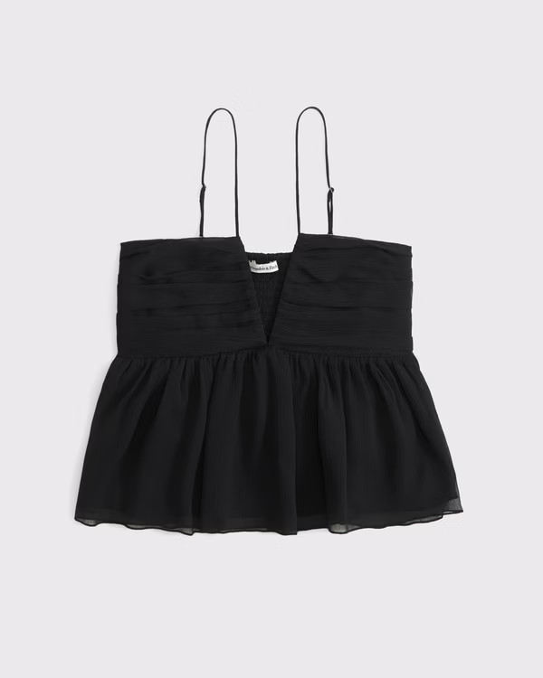 Women's V-Neck Ruched Cami | Women's Tops | Abercrombie.com | Abercrombie & Fitch (US)