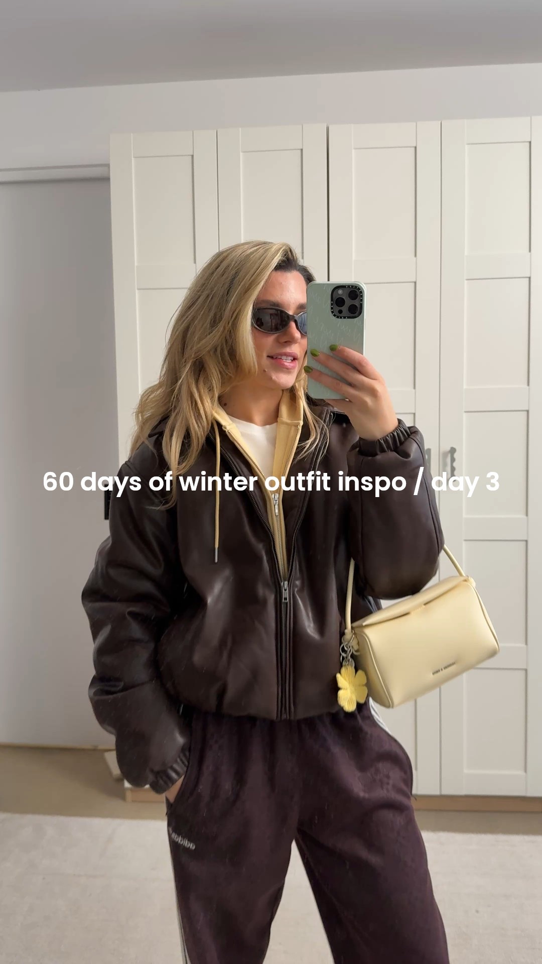 60 days of winter outfits / day 3 
Styling brown and yellow today! Wearing this glassons puffer/bomber jacket in this gorgeous chocolate leather!! I’m wearing a size medium for reference! Also wearing a size medium in the zip hoodie! 

#LTKstyletip #LTKwinter #LTKaustralia