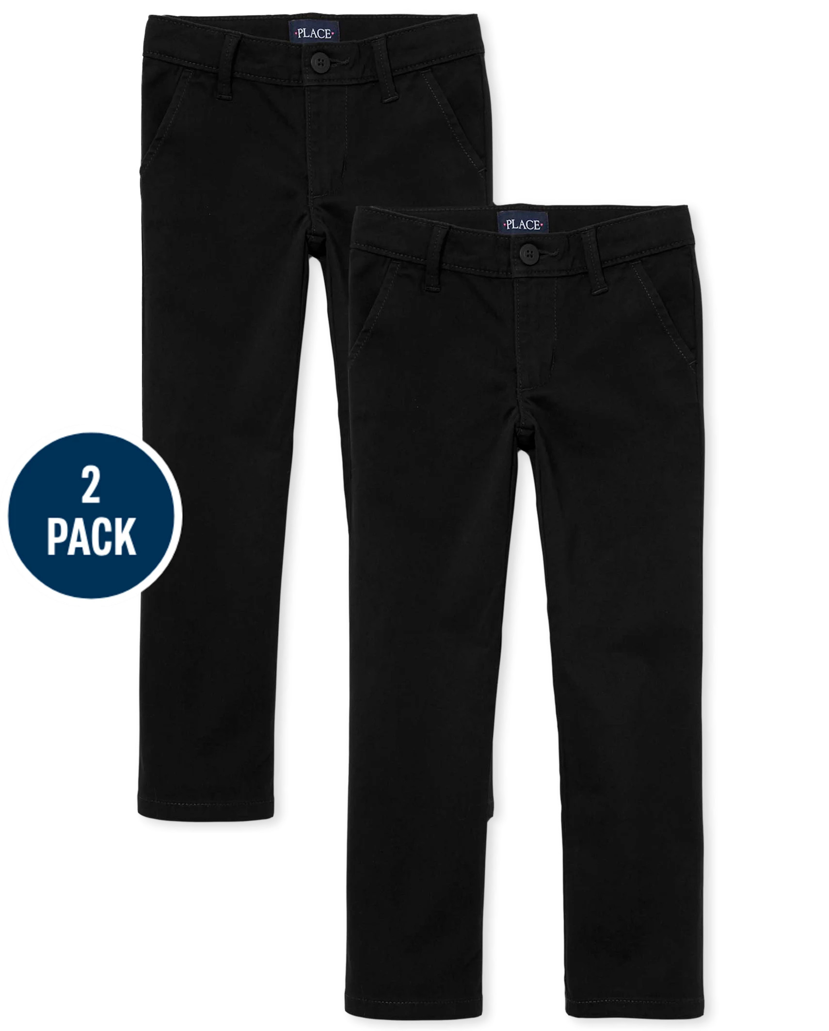 Girls Uniform Skinny Chino Pants 2-Pack - black | The Children's Place