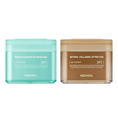 MEDIHEAL Toner Pad Madecassoside for Blemish Care Improve Uneven Skin Tone, Retinol Collagen for Skin Lifting Firming Face Pads, 100 Pads | Amazon (US)