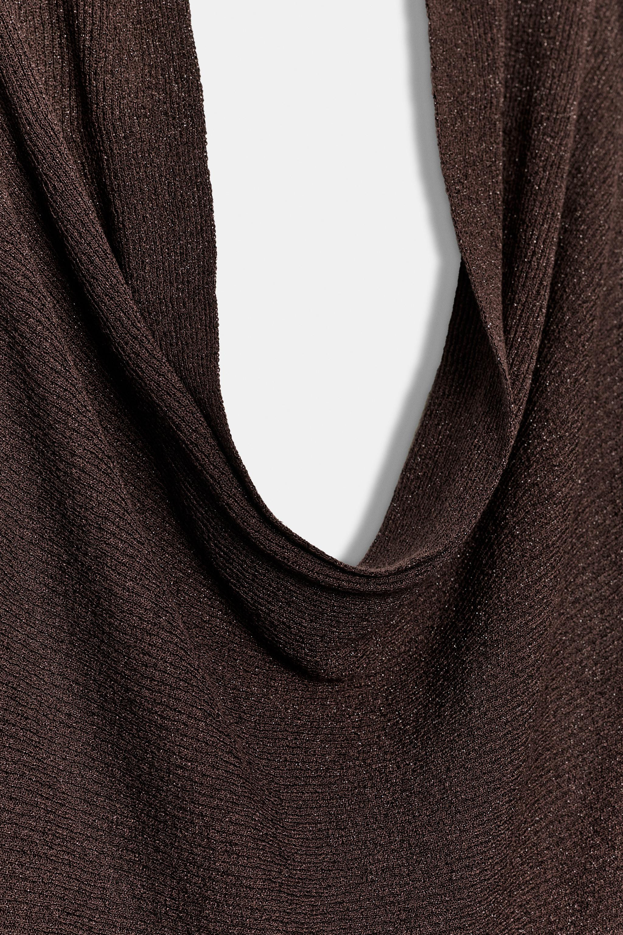 METALLIC THREAD RIB KNIT HALTER TOP | Zara US