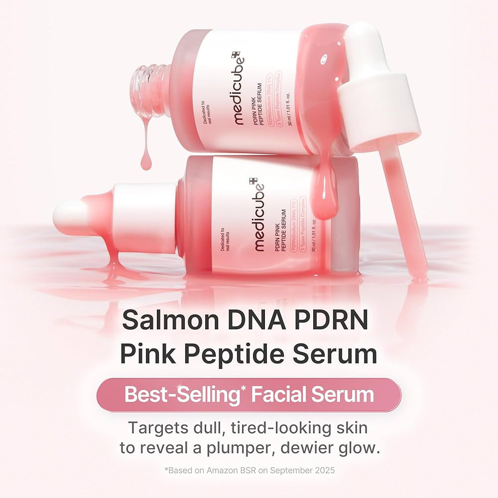 medicube PDRN Pink Peptide Serum with Salmon DNA | Pink Glow Serum with Peptides & Niacinamide fo... | Amazon (US)