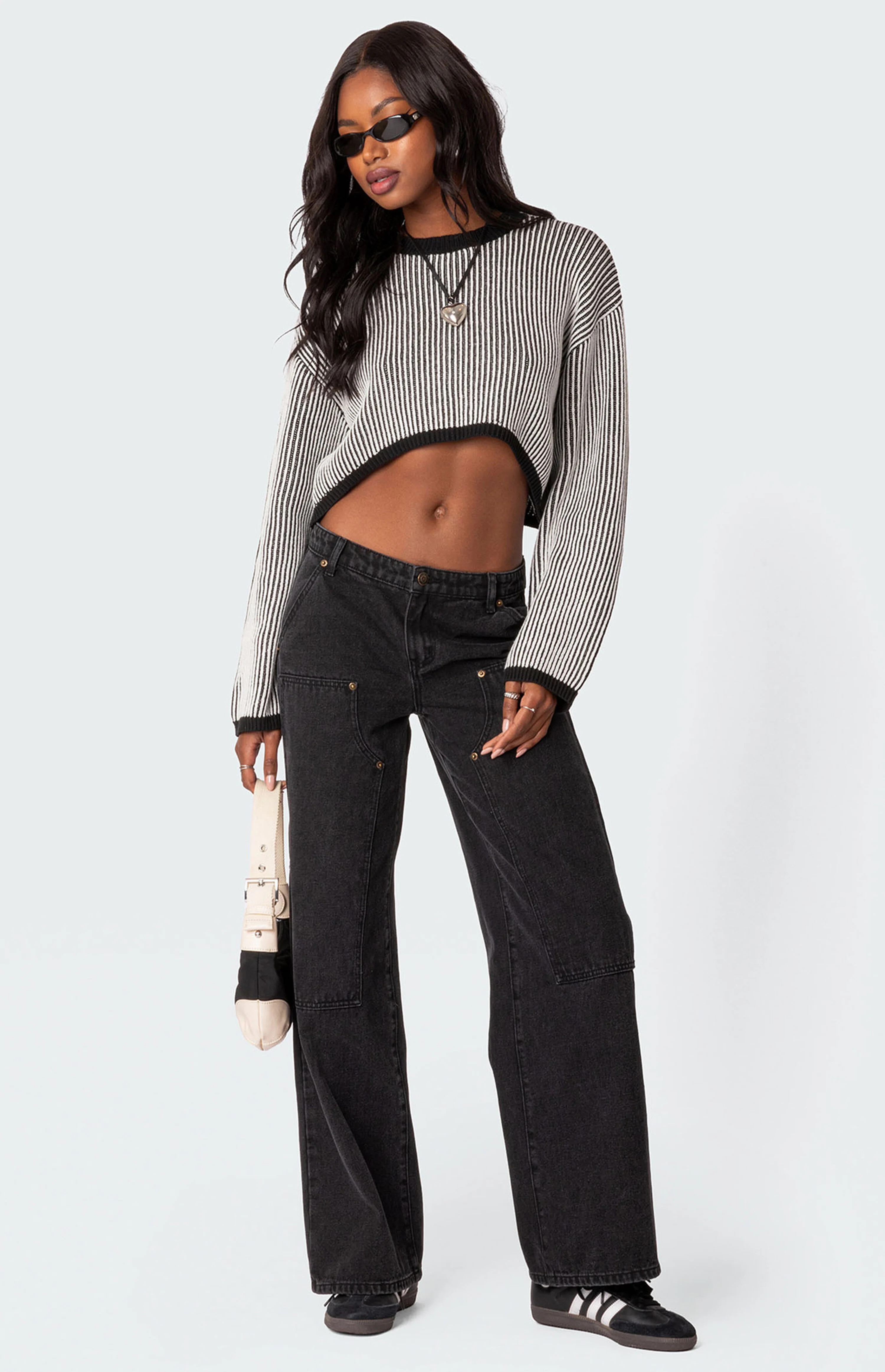 Edikted Ayla Low Rise Carpenter Jeans | PacSun | PacSun