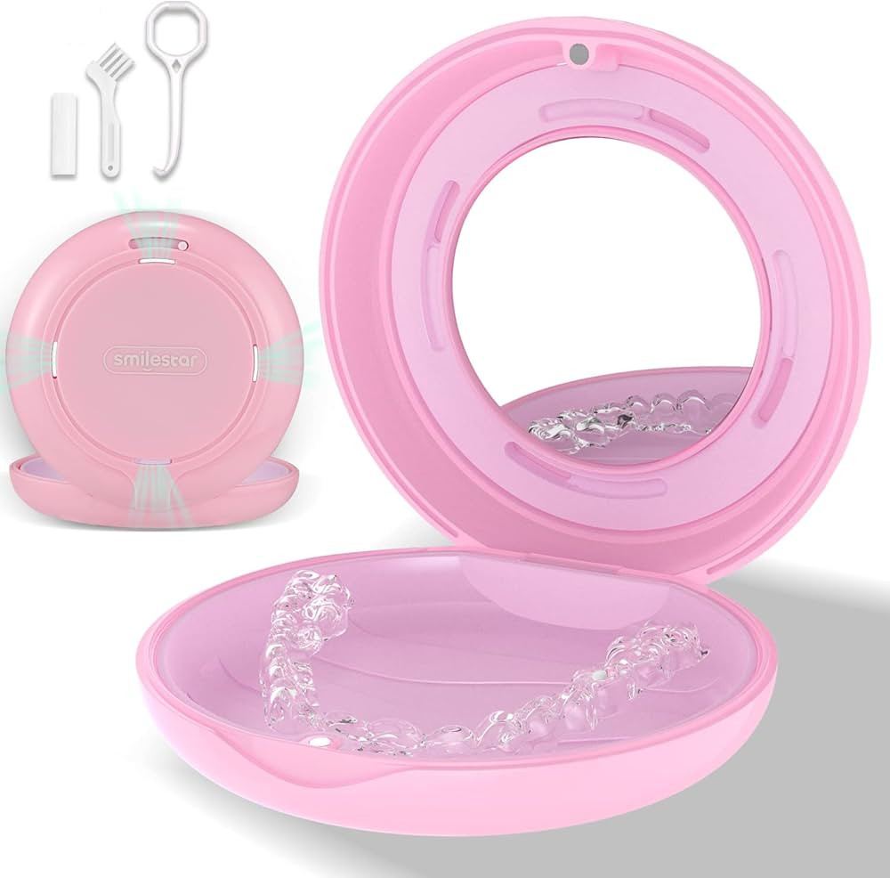 Retainer Case, Slim Aligner Case with Adjustable Vent Holes and Mirror, Compatible with Invisalig... | Amazon (US)