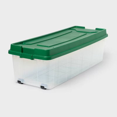 200qt Latching ChristmasTree Box Clear Base with Lid and Latch Green - Brightroom™ | Target