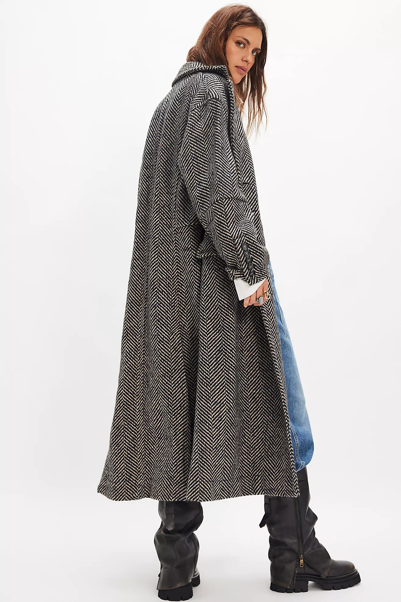 Micah Herringbone Coat | Free People (Global - UK&FR Excluded)