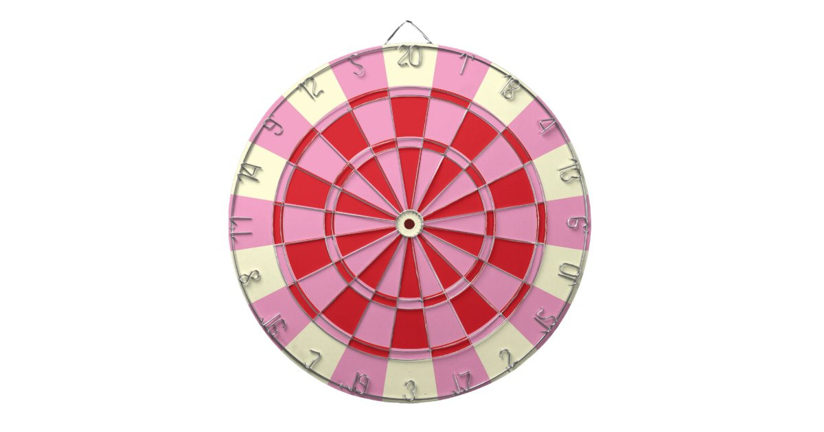 Vintage Pink And Red Dartboard With Darts | Zazzle | Zazzle