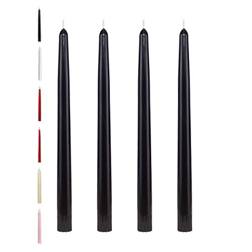 Mega Candles 12 pcs Unscented Black Taper Candle, Hand Poured Wax Candles 10 Inch x 7/8 Inch, Home D | Amazon (US)