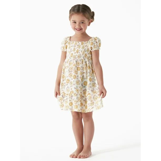 Modern Moments by Gerber Toddler Girl Puff Sleeve Gauze Dress, Sizes 12M-5T | Walmart (US)