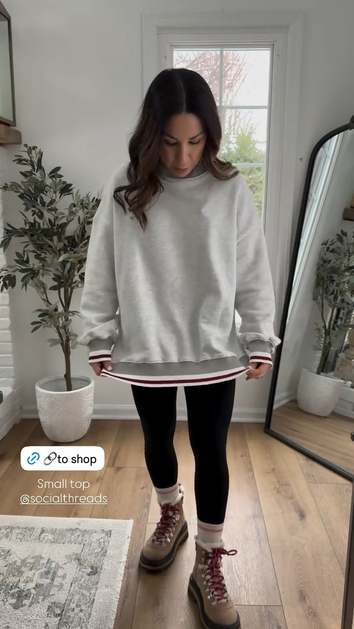 Small sweatshirt, boots TTS

#LTKOver40