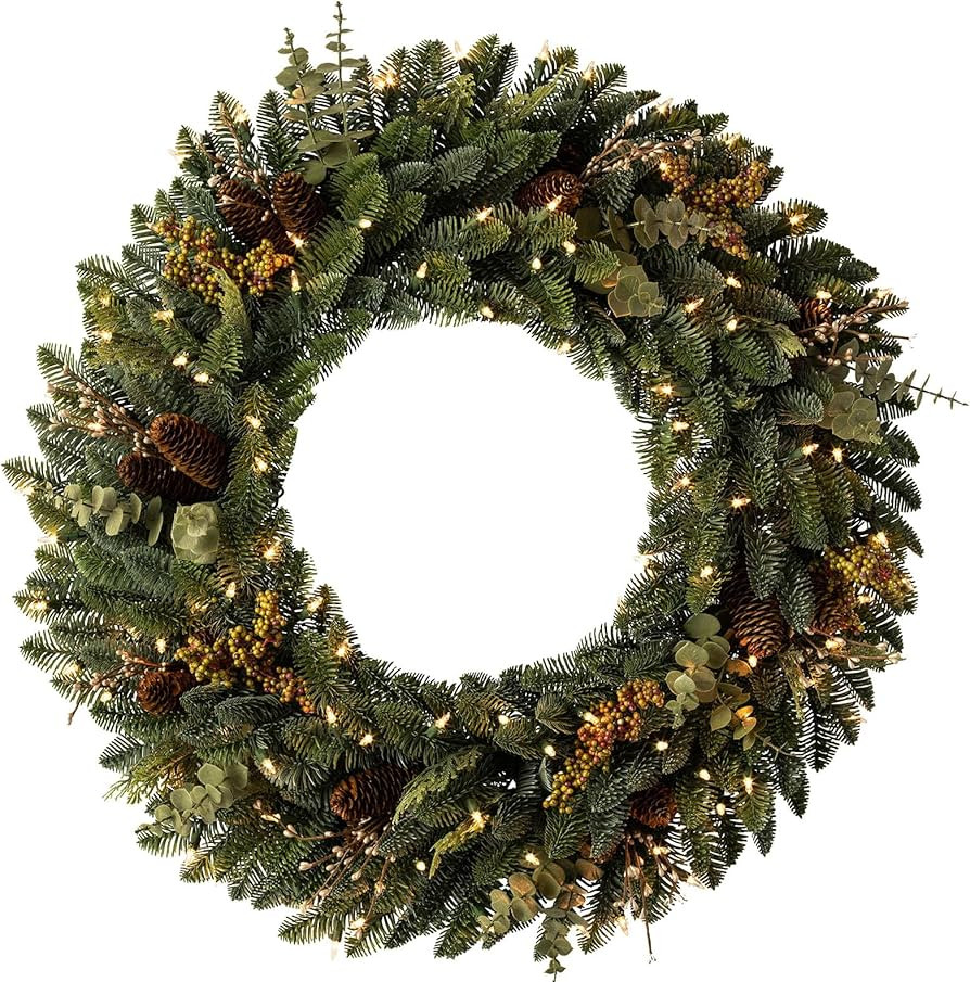 Balsam Hill Holiday Mountain Meadow Artificial Wreath, 26in | Amazon (US)