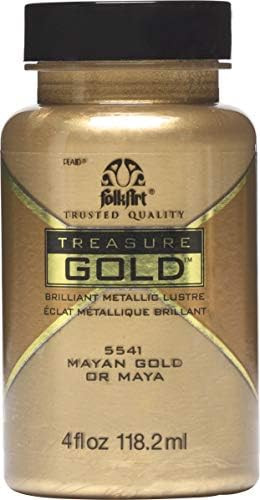 FolkArt Treasure Brilliant Metallic Paint, 4 oz, Mayan Gold | Amazon (US)