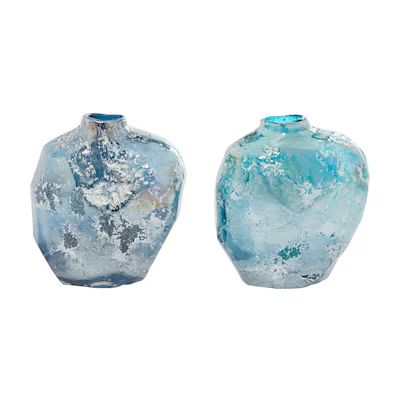 Grayson Lane Blue Glass Modern Vase | Lowe's