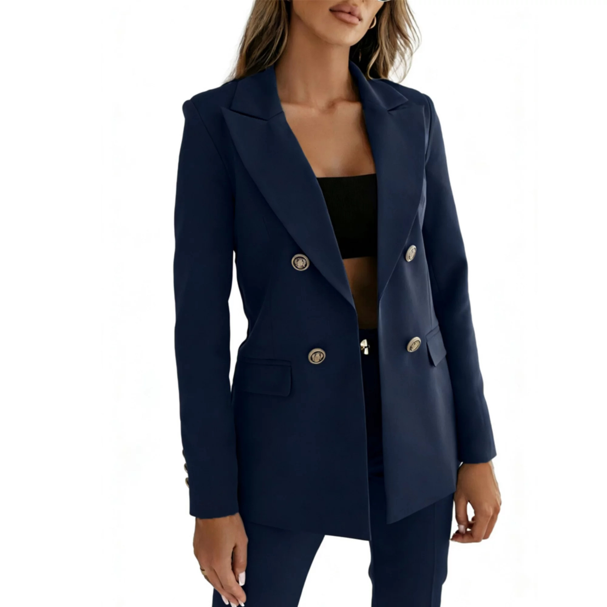 Women's Breasted Blazer Casual Elegant Suit Jacket | Kohl's