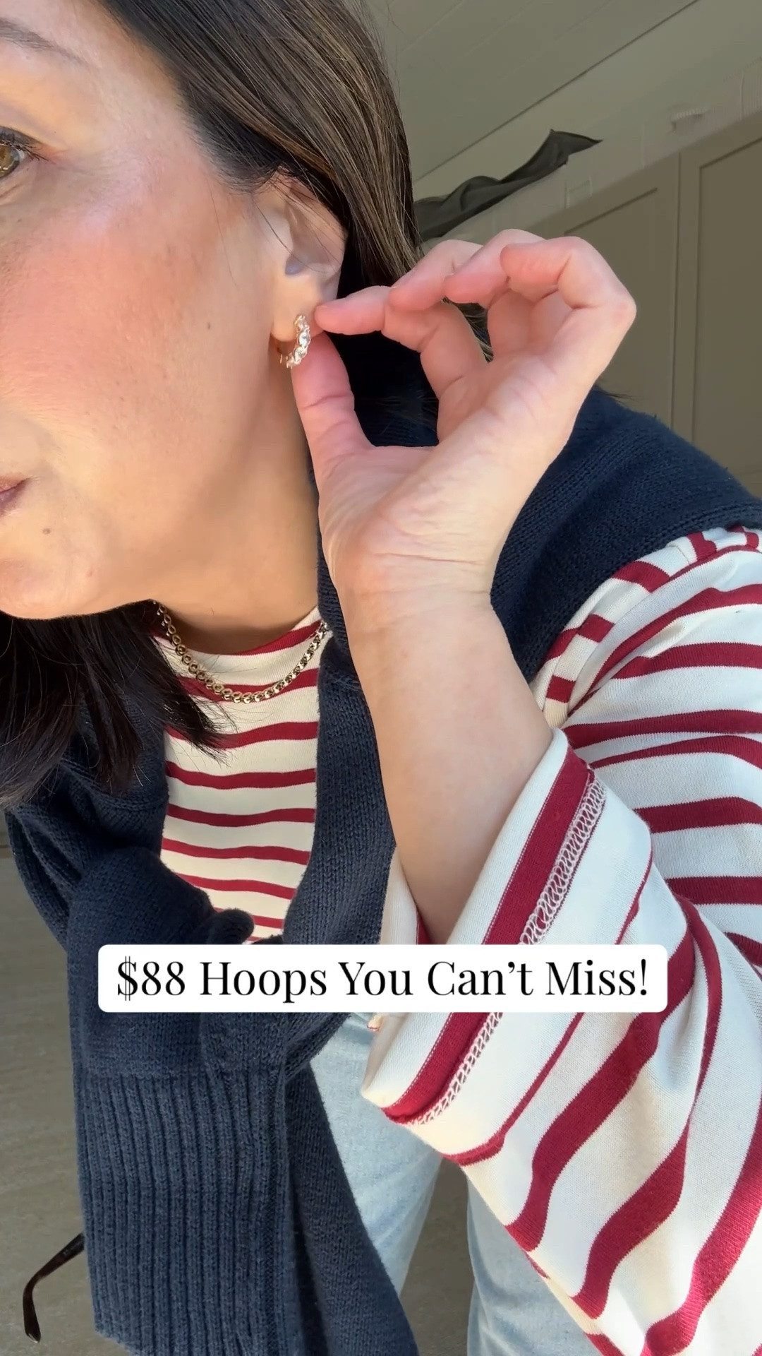 These electric picks hoops are stunning & such a great price! 

Tuckernuck stripe tee xs
Everlane cotton sweater xs
Citizens of Humanity Miro jeans 25 petite
Loeffler Randall flats 5.5
The Row bag navy small - linked similar
Celine sunglasses
Dorsey James necklace 15"
Electric Picks Daphne hoops

Petite style, spring outfits 2026

#LTKootd #LTKmomlife #LTKPetite