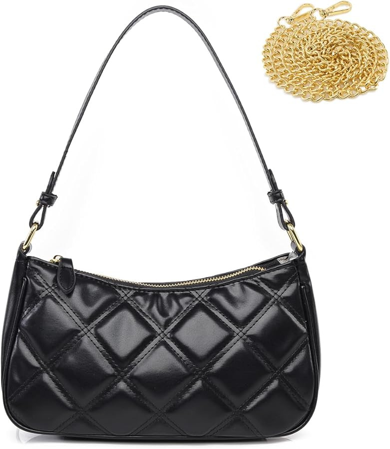 Crescent Shoulder Bag for Women Trendy Tote Handbag Purse Vegan Leather Clutch Handbag with 2 Rem... | Amazon (US)