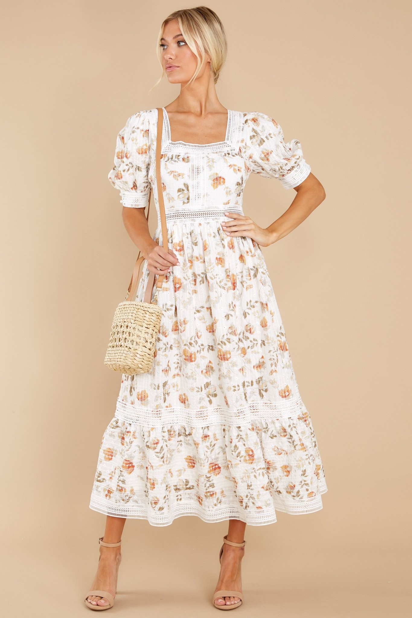 Making A Memory White Floral Print Maxi Dress | Red Dress 