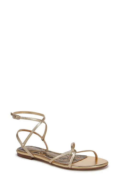 Sam Edelman Ellina Ankle Strap Sandal in Amber Gold at Nordstrom, Size 9.5 | Nordstrom