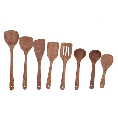 8Pcs Kitchen Tools Set Wooden Spatula Shovel Spoons Mixing Stirring Serving Utensils | Walmart (US)