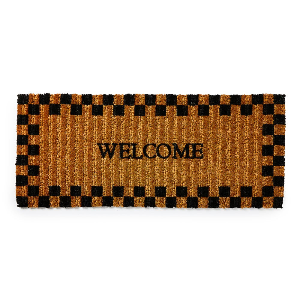 Welcome Checked Double Door Entrance Mat | MacKenzie-Childs