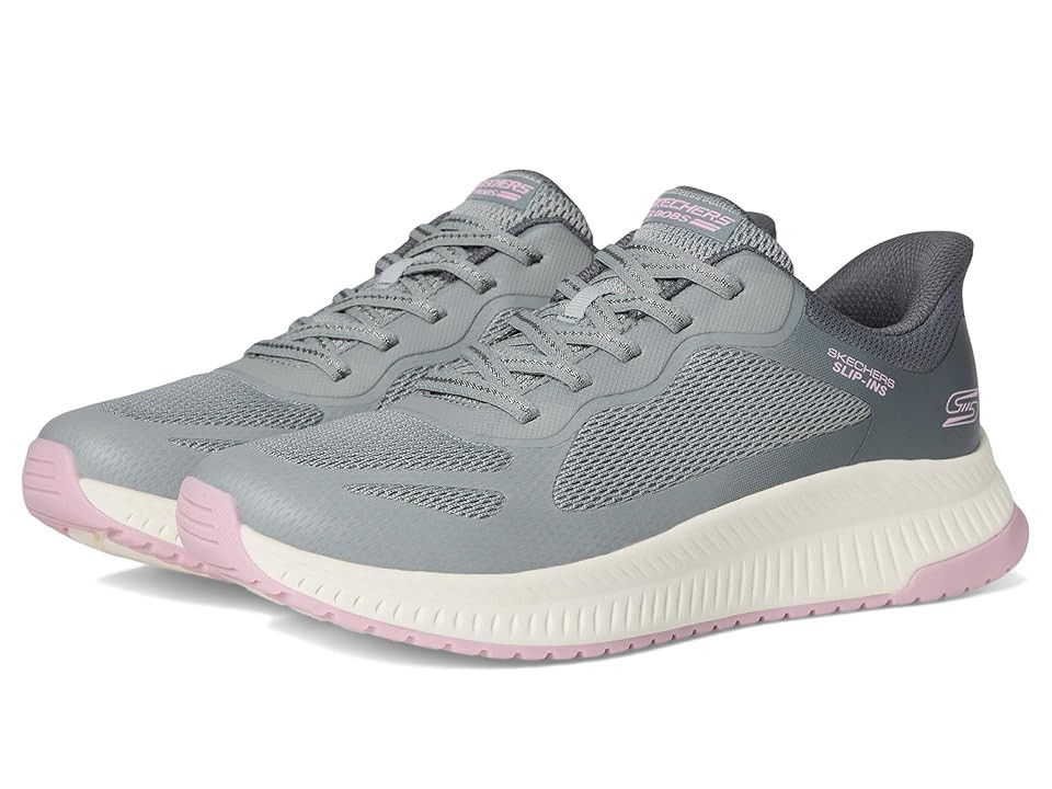BOBS from SKECHERS Hands Free Slip-Ins Bobs Squad 4 - Staple Look Women's Shoes Grey/Multi : 7.5 B - Medium, Synthetic/Textile | Zappos