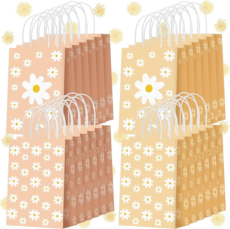 Glenmal 24 Pieces Daisy Flower Gift Bags Bulk Daisy Party Favors Bags Daisy Goodie Treat Candy Ba... | Amazon (US)