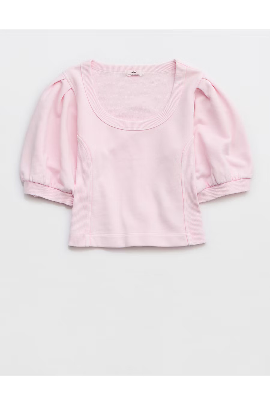 Aerie Seams Right Short Sleeve Sweatshirt Women's Bloom XXS | American Eagle Outfitters (US & CA)