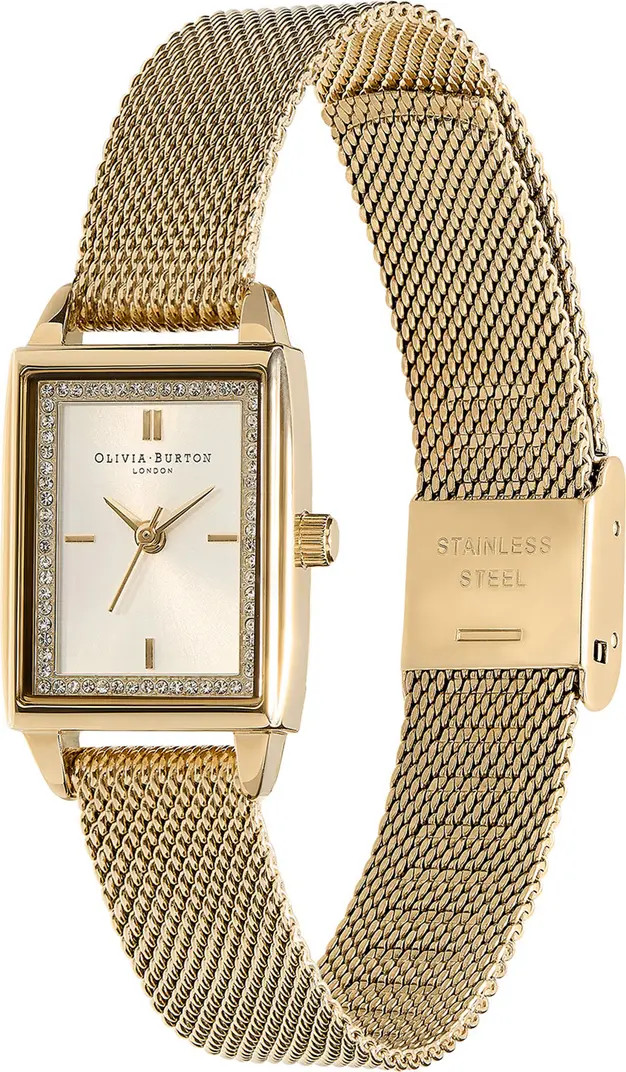 Classics Rectangular Mesh Strap Watch, 20mm | Nordstrom