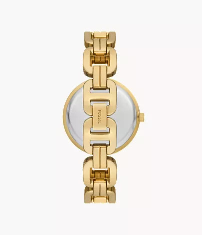 Kerrigan Three-Hand Gold-Tone Stainless Steel Watch | Fossil (US)