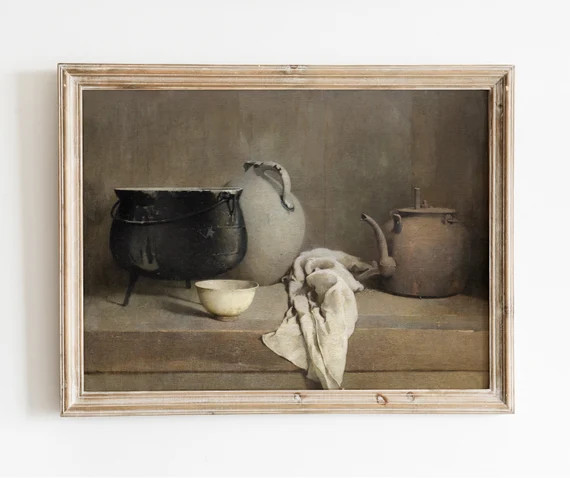 Pot  Kettle Still Life  Vintage Country Kitchen Still Life | Etsy | Etsy (US)